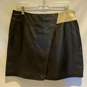 Halogen Black Leather Skirt, size 10